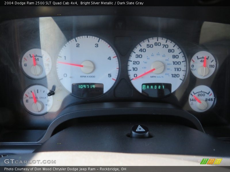 Bright Silver Metallic / Dark Slate Gray 2004 Dodge Ram 2500 SLT Quad Cab 4x4