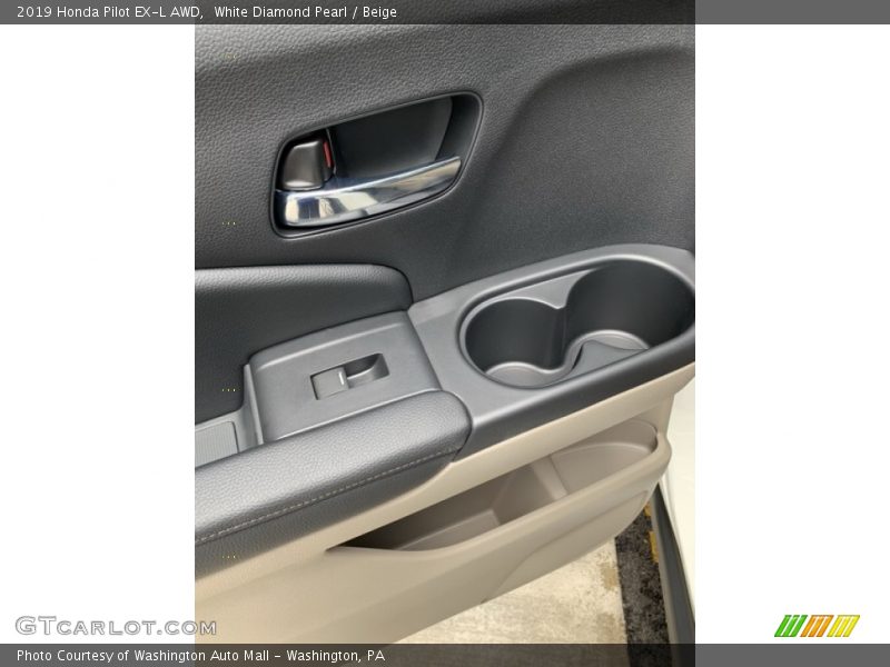 White Diamond Pearl / Beige 2019 Honda Pilot EX-L AWD