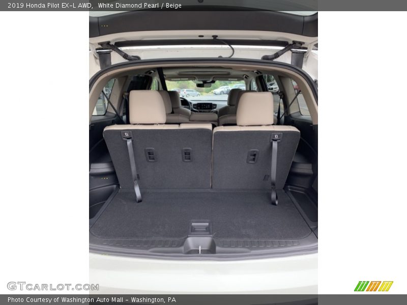White Diamond Pearl / Beige 2019 Honda Pilot EX-L AWD