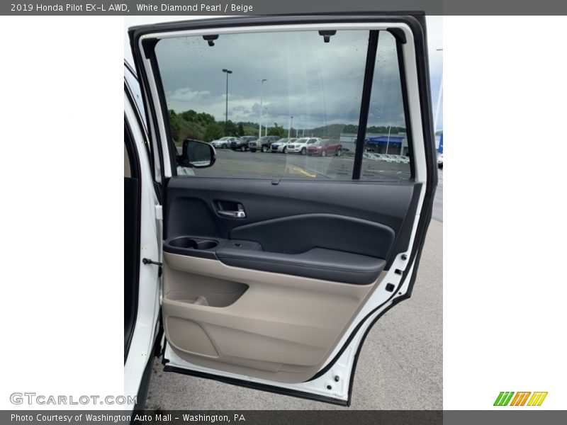 White Diamond Pearl / Beige 2019 Honda Pilot EX-L AWD