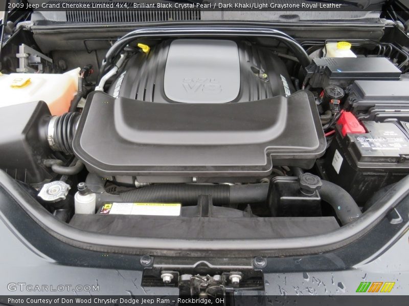 Brilliant Black Crystal Pearl / Dark Khaki/Light Graystone Royal Leather 2009 Jeep Grand Cherokee Limited 4x4