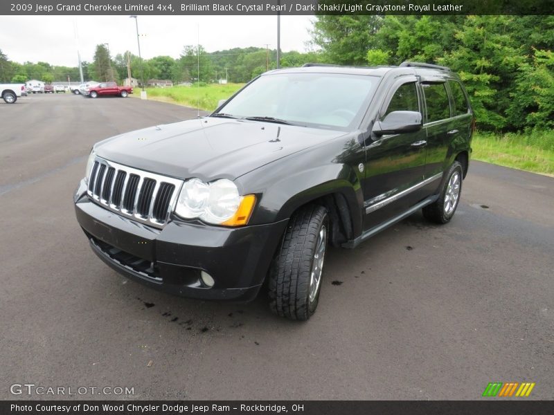 Brilliant Black Crystal Pearl / Dark Khaki/Light Graystone Royal Leather 2009 Jeep Grand Cherokee Limited 4x4