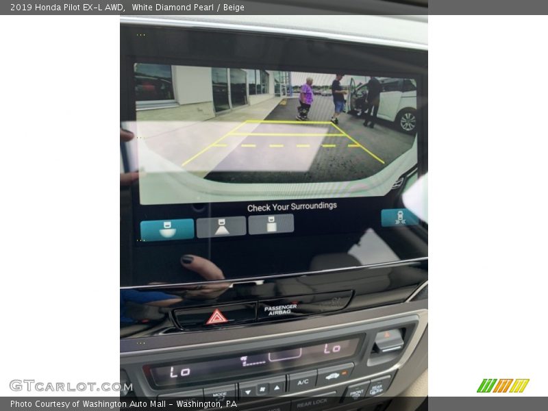 White Diamond Pearl / Beige 2019 Honda Pilot EX-L AWD