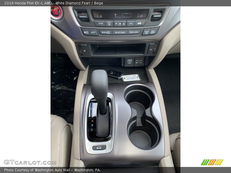 White Diamond Pearl / Beige 2019 Honda Pilot EX-L AWD