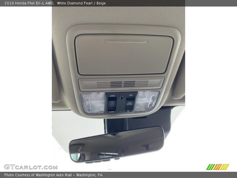 White Diamond Pearl / Beige 2019 Honda Pilot EX-L AWD