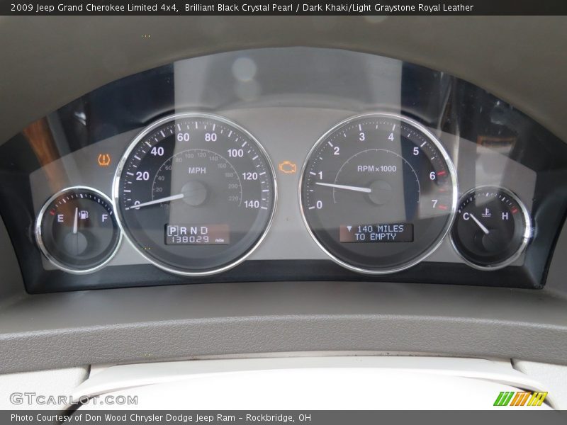 Brilliant Black Crystal Pearl / Dark Khaki/Light Graystone Royal Leather 2009 Jeep Grand Cherokee Limited 4x4