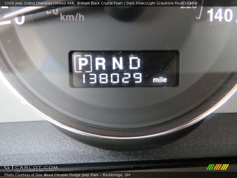 Brilliant Black Crystal Pearl / Dark Khaki/Light Graystone Royal Leather 2009 Jeep Grand Cherokee Limited 4x4