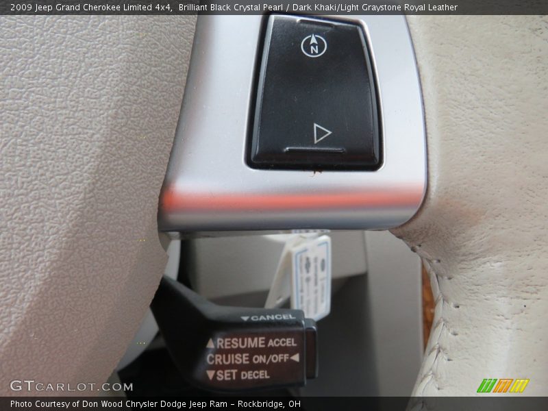 Brilliant Black Crystal Pearl / Dark Khaki/Light Graystone Royal Leather 2009 Jeep Grand Cherokee Limited 4x4