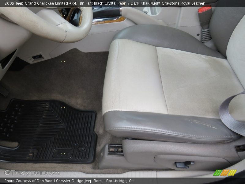 Brilliant Black Crystal Pearl / Dark Khaki/Light Graystone Royal Leather 2009 Jeep Grand Cherokee Limited 4x4