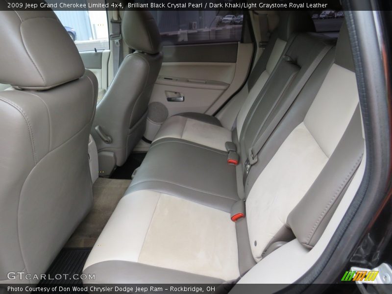 Brilliant Black Crystal Pearl / Dark Khaki/Light Graystone Royal Leather 2009 Jeep Grand Cherokee Limited 4x4