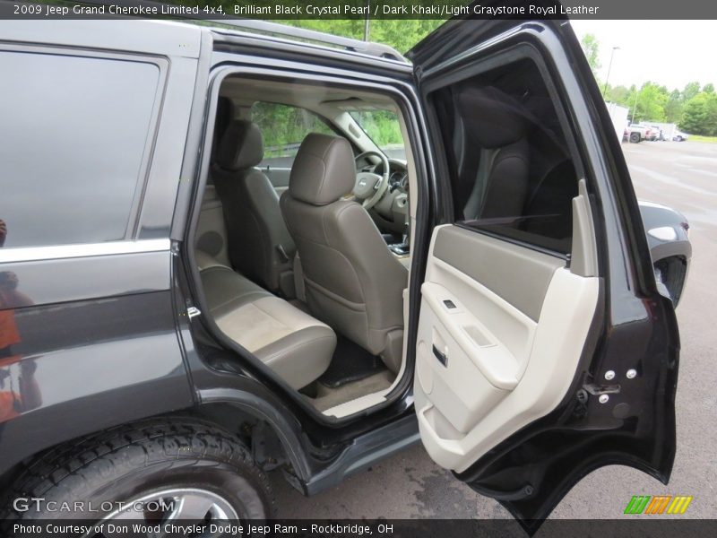Brilliant Black Crystal Pearl / Dark Khaki/Light Graystone Royal Leather 2009 Jeep Grand Cherokee Limited 4x4
