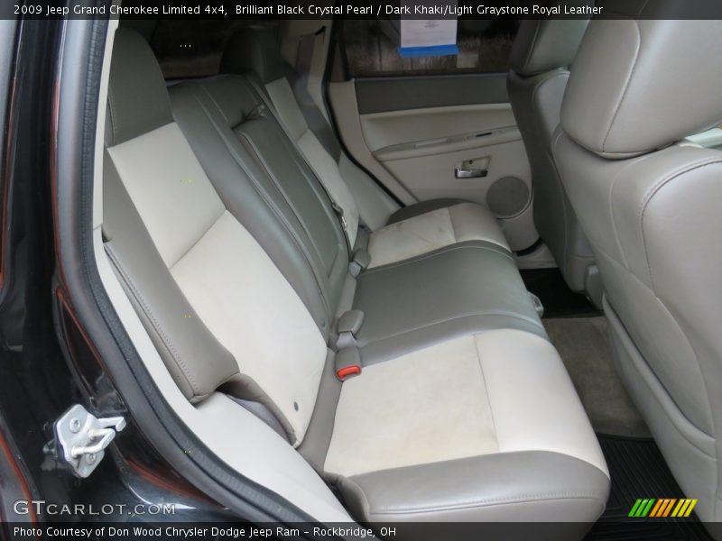 Brilliant Black Crystal Pearl / Dark Khaki/Light Graystone Royal Leather 2009 Jeep Grand Cherokee Limited 4x4