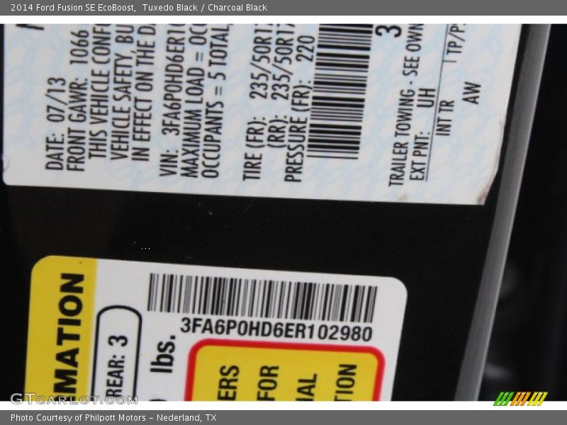 Tuxedo Black / Charcoal Black 2014 Ford Fusion SE EcoBoost