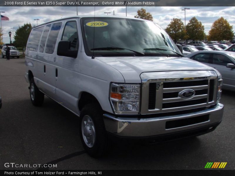 Oxford White / Medium Pebble 2008 Ford E Series Van E350 Super Duty XL Passenger