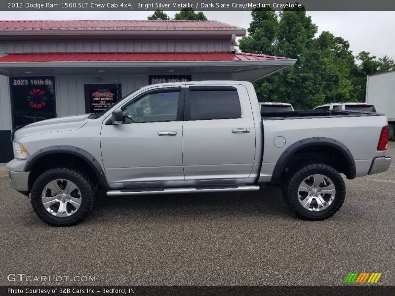 Bright Silver Metallic / Dark Slate Gray/Medium Graystone 2012 Dodge Ram 1500 SLT Crew Cab 4x4