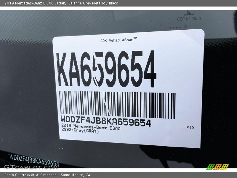 Selenite Grey Metallic / Black 2019 Mercedes-Benz E 300 Sedan