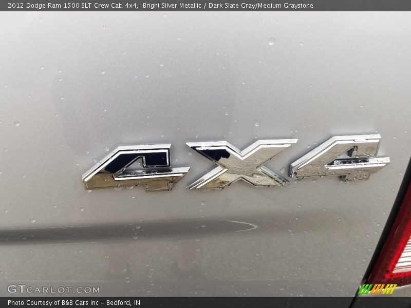 Bright Silver Metallic / Dark Slate Gray/Medium Graystone 2012 Dodge Ram 1500 SLT Crew Cab 4x4