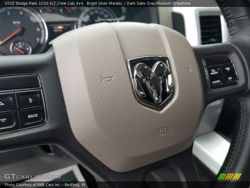 Bright Silver Metallic / Dark Slate Gray/Medium Graystone 2012 Dodge Ram 1500 SLT Crew Cab 4x4