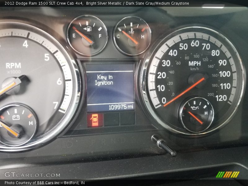 Bright Silver Metallic / Dark Slate Gray/Medium Graystone 2012 Dodge Ram 1500 SLT Crew Cab 4x4