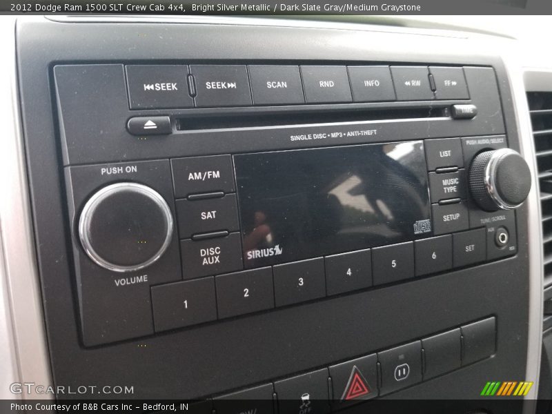 Bright Silver Metallic / Dark Slate Gray/Medium Graystone 2012 Dodge Ram 1500 SLT Crew Cab 4x4