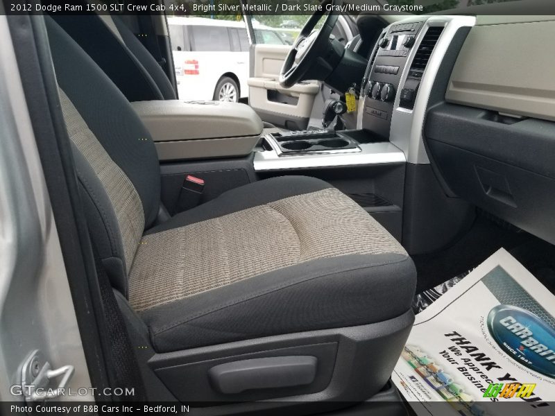 Bright Silver Metallic / Dark Slate Gray/Medium Graystone 2012 Dodge Ram 1500 SLT Crew Cab 4x4