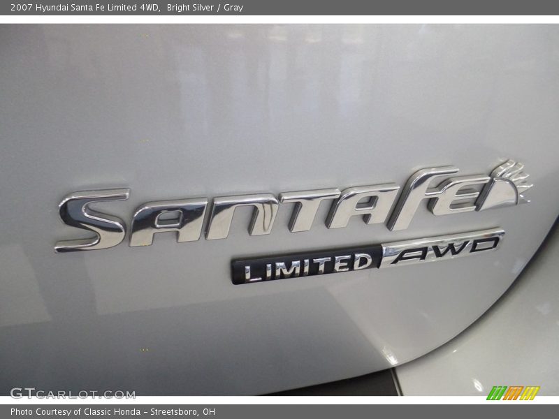 Bright Silver / Gray 2007 Hyundai Santa Fe Limited 4WD