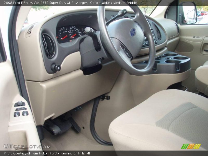 Oxford White / Medium Pebble 2008 Ford E Series Van E350 Super Duty XL Passenger