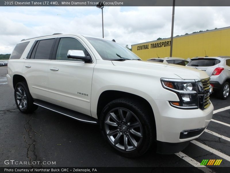 White Diamond Tricoat / Cocoa/Dune 2015 Chevrolet Tahoe LTZ 4WD