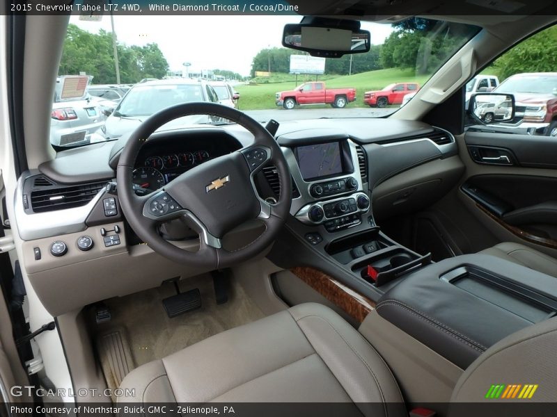 White Diamond Tricoat / Cocoa/Dune 2015 Chevrolet Tahoe LTZ 4WD