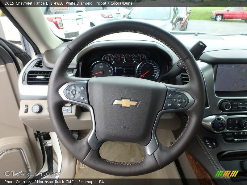 White Diamond Tricoat / Cocoa/Dune 2015 Chevrolet Tahoe LTZ 4WD