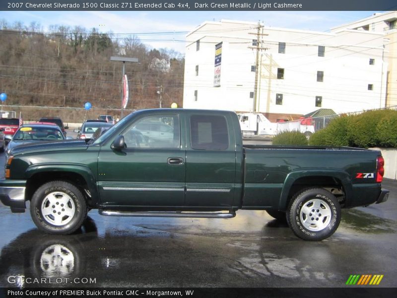 Dark Green Metallic / Light Cashmere 2007 Chevrolet Silverado 1500 Classic Z71 Extended Cab 4x4