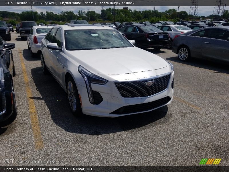 Crystal White Tricoat / Sahara Beige/Jet Black 2019 Cadillac CT6 Luxury AWD