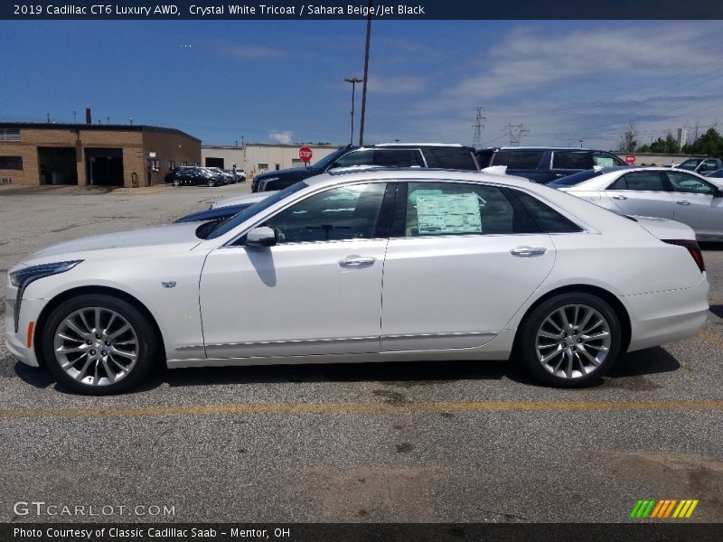 Crystal White Tricoat / Sahara Beige/Jet Black 2019 Cadillac CT6 Luxury AWD