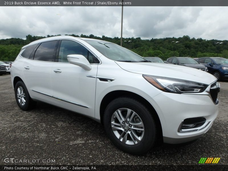 White Frost Tricoat / Shale/Ebony Accents 2019 Buick Enclave Essence AWD