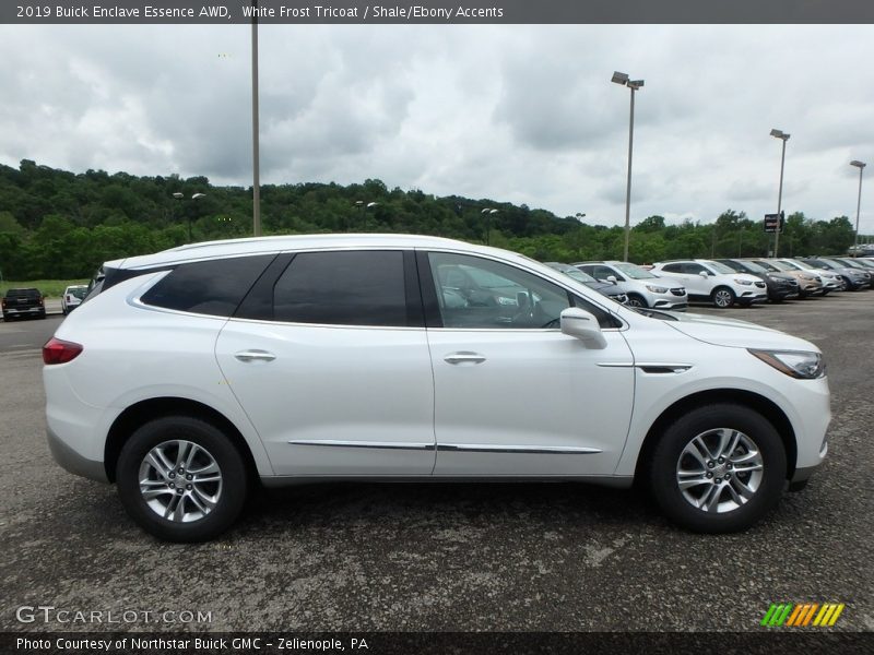 White Frost Tricoat / Shale/Ebony Accents 2019 Buick Enclave Essence AWD