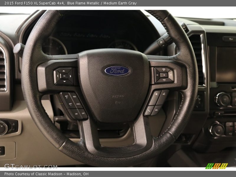 Blue Flame Metallic / Medium Earth Gray 2015 Ford F150 XL SuperCab 4x4