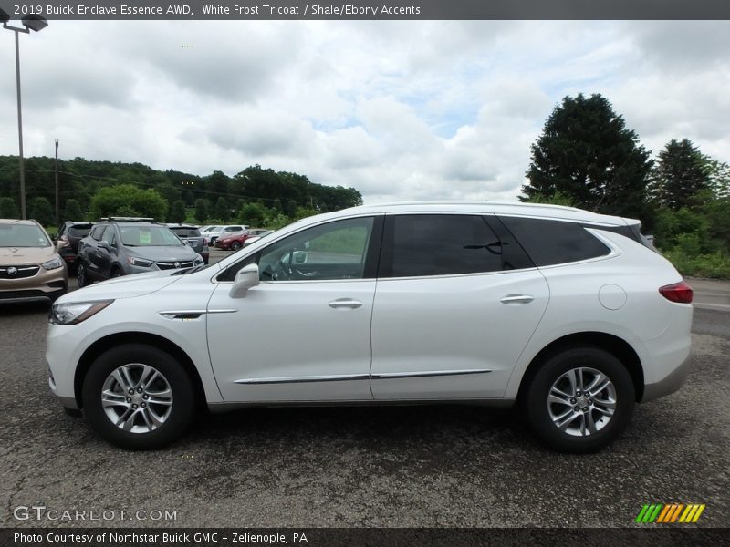 White Frost Tricoat / Shale/Ebony Accents 2019 Buick Enclave Essence AWD