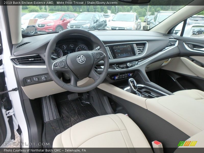 White Frost Tricoat / Shale/Ebony Accents 2019 Buick Enclave Essence AWD