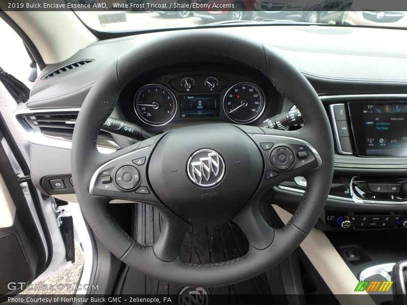 White Frost Tricoat / Shale/Ebony Accents 2019 Buick Enclave Essence AWD