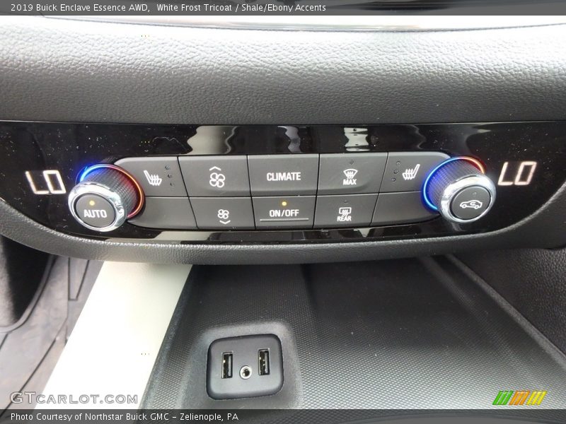 White Frost Tricoat / Shale/Ebony Accents 2019 Buick Enclave Essence AWD
