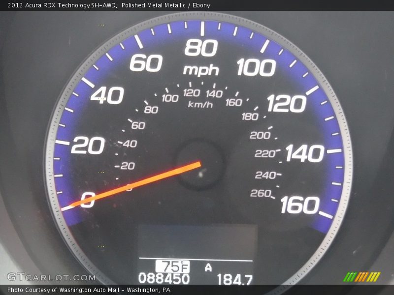Polished Metal Metallic / Ebony 2012 Acura RDX Technology SH-AWD