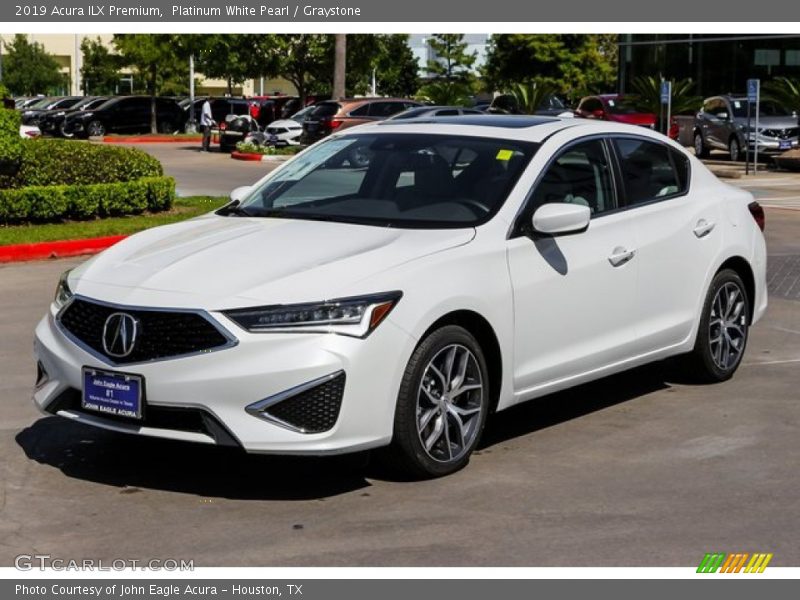 Platinum White Pearl / Graystone 2019 Acura ILX Premium