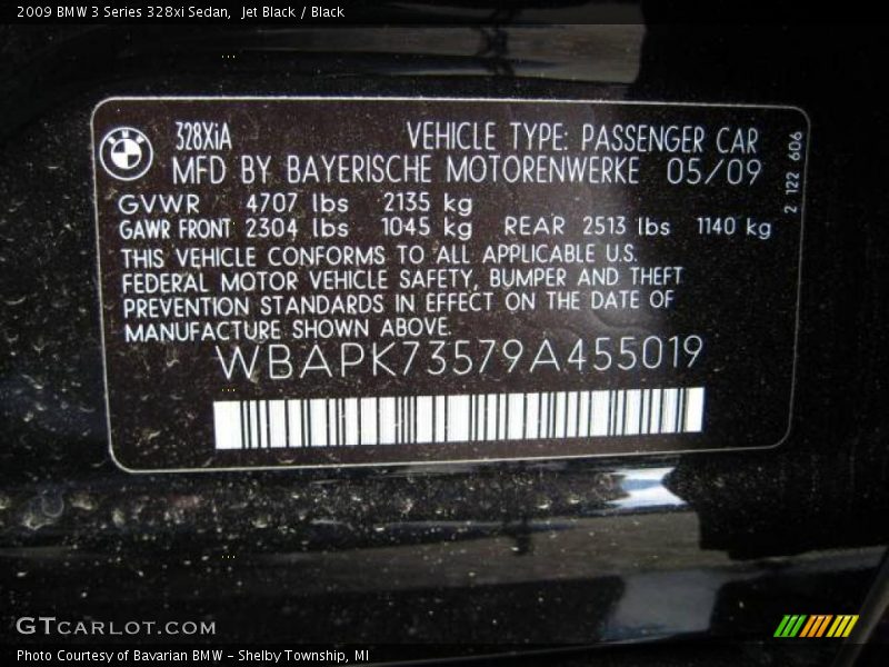 Jet Black / Black 2009 BMW 3 Series 328xi Sedan