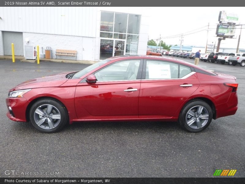 Scarlet Ember Tintcoat / Gray 2019 Nissan Altima SV AWD