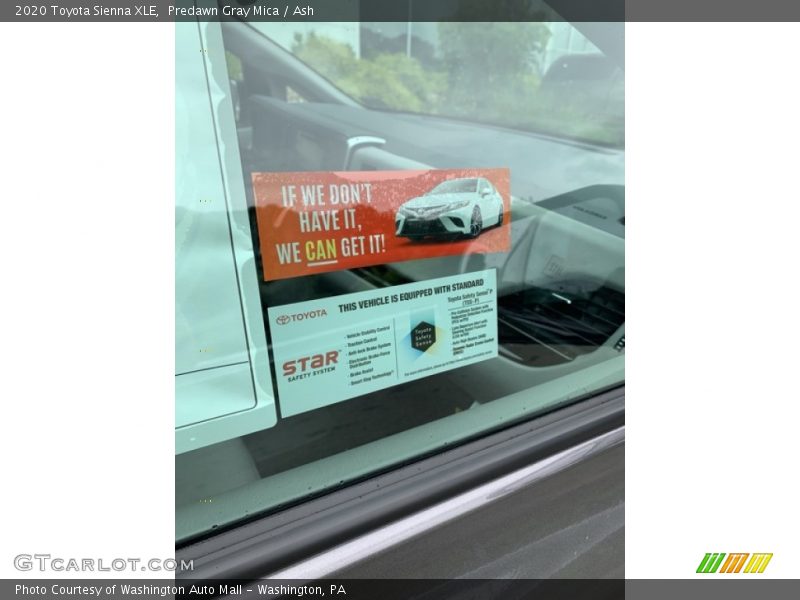 Predawn Gray Mica / Ash 2020 Toyota Sienna XLE
