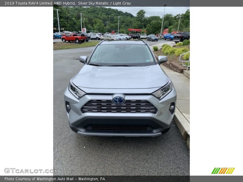 Silver Sky Metallic / Light Gray 2019 Toyota RAV4 Limited AWD Hybrid