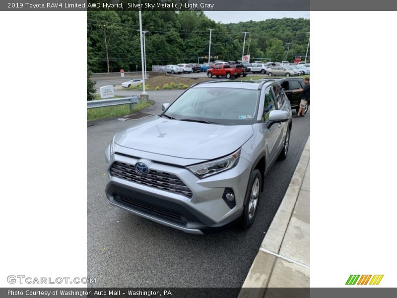 Silver Sky Metallic / Light Gray 2019 Toyota RAV4 Limited AWD Hybrid