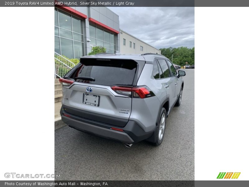 Silver Sky Metallic / Light Gray 2019 Toyota RAV4 Limited AWD Hybrid