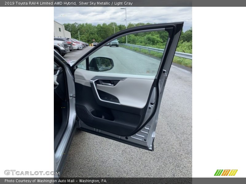 Silver Sky Metallic / Light Gray 2019 Toyota RAV4 Limited AWD Hybrid