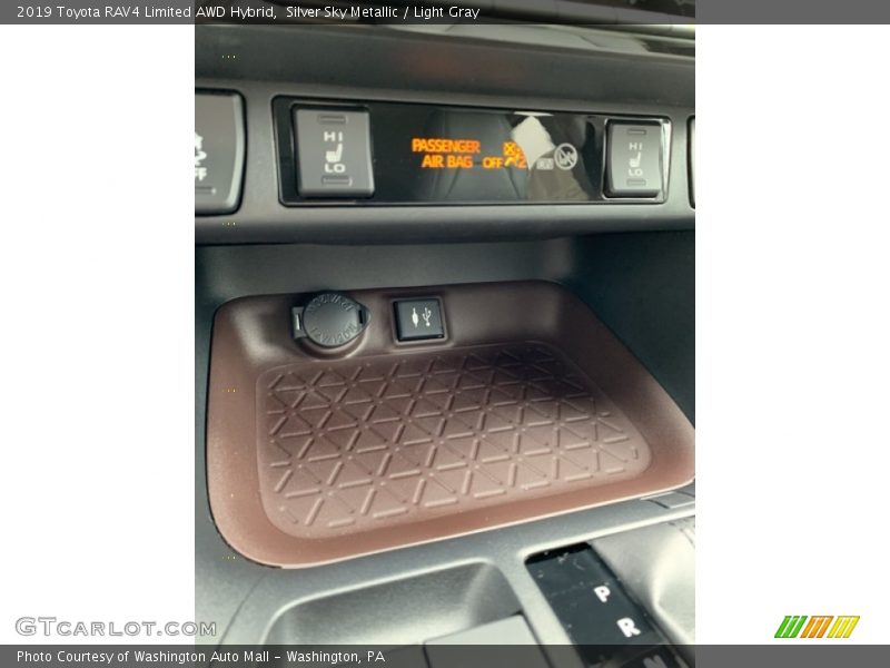 Silver Sky Metallic / Light Gray 2019 Toyota RAV4 Limited AWD Hybrid